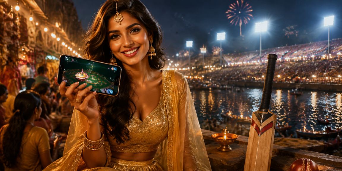 Player logging in on mobile device during cricket match